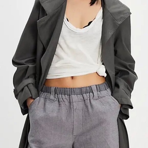 NWT Free People Blakely Trouser Shorts Grey Stripe Size Small $98 - Picture 2 of 10